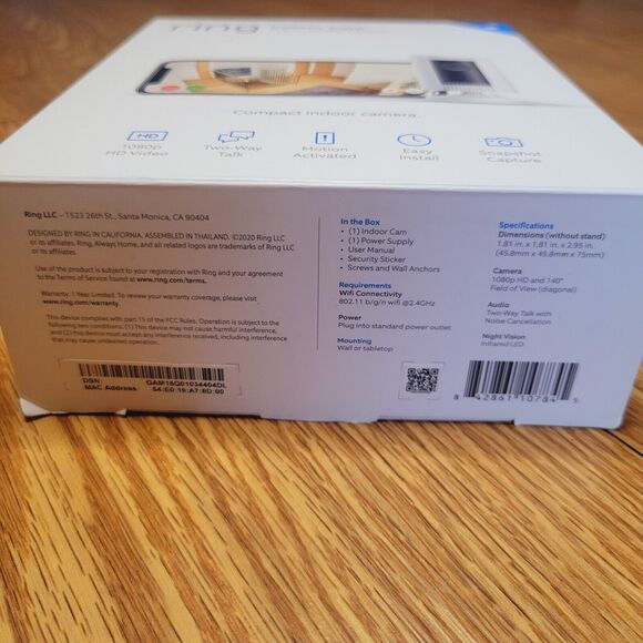 New Ring Indoor Cam Compact Plug-In HD Security Camera with two-way talk - White - Picture 2 of 8